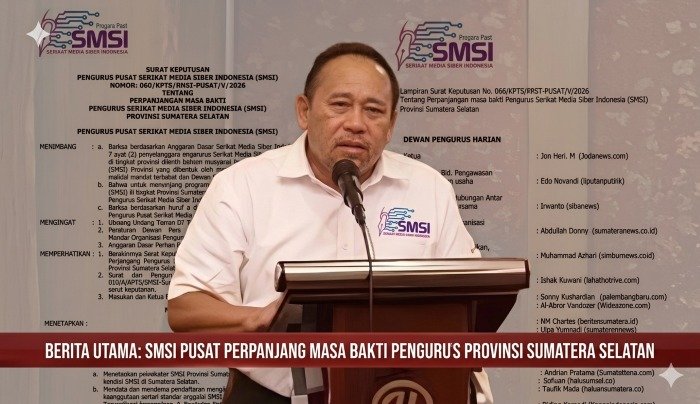 Jon Heri Kembali Dipercaya Pimpin SMSI Sumsel